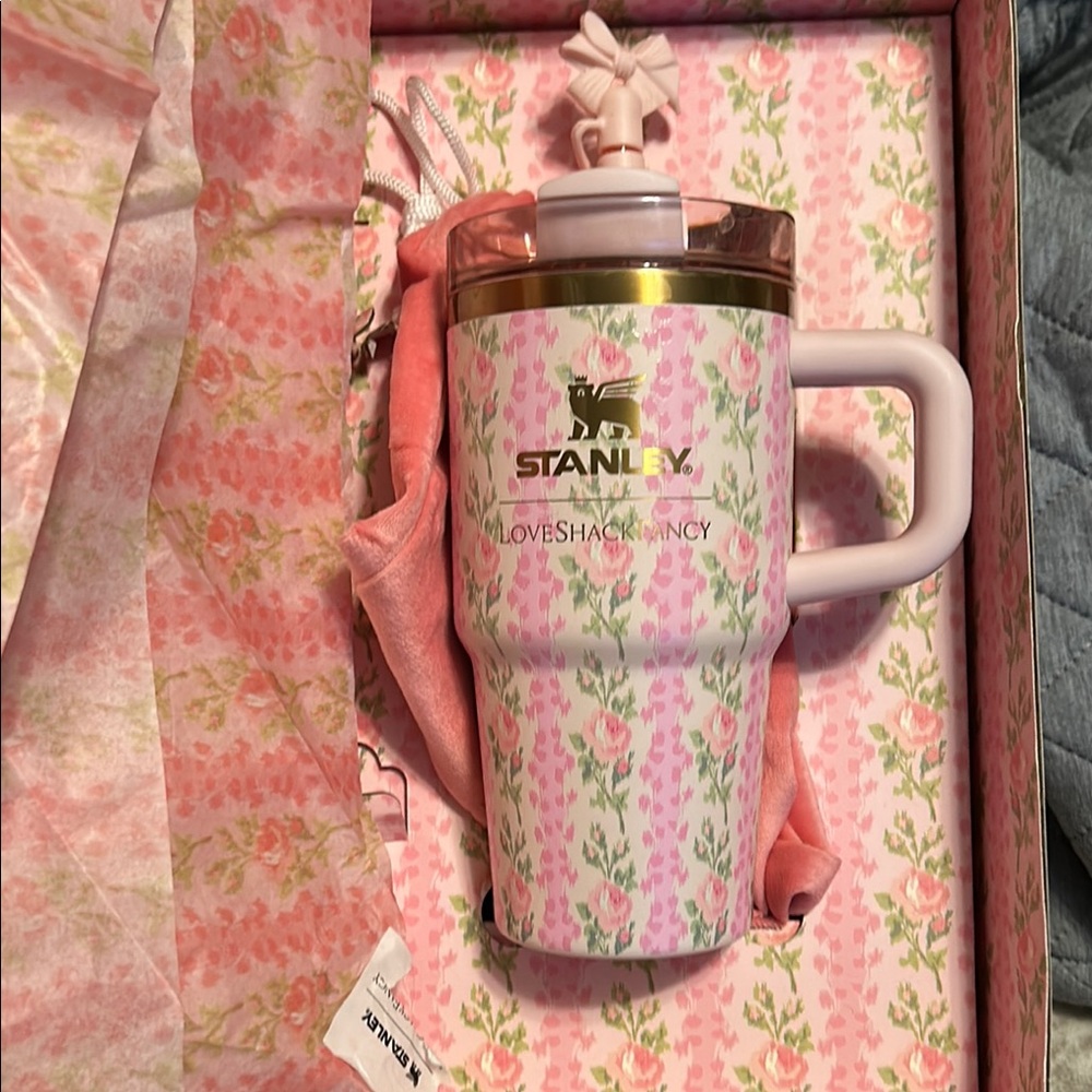 Stanley x love shack fancy 20oz tumbler in “Blooming Heirloom”